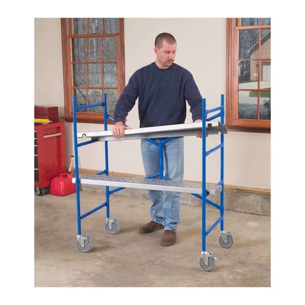 Werner 4 ft. x 3.8 ft. x 2 ft. Portable Rolling Scaffold 500 lb. Load  Capacity PS-48 - The Home Depot