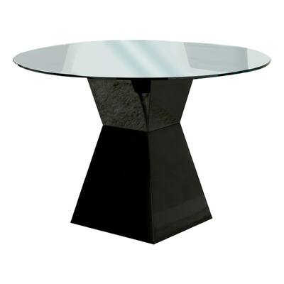 Round Glass Pedestal Kitchen Dining Tables Kitchen Dining Room Furniture The Home Depot