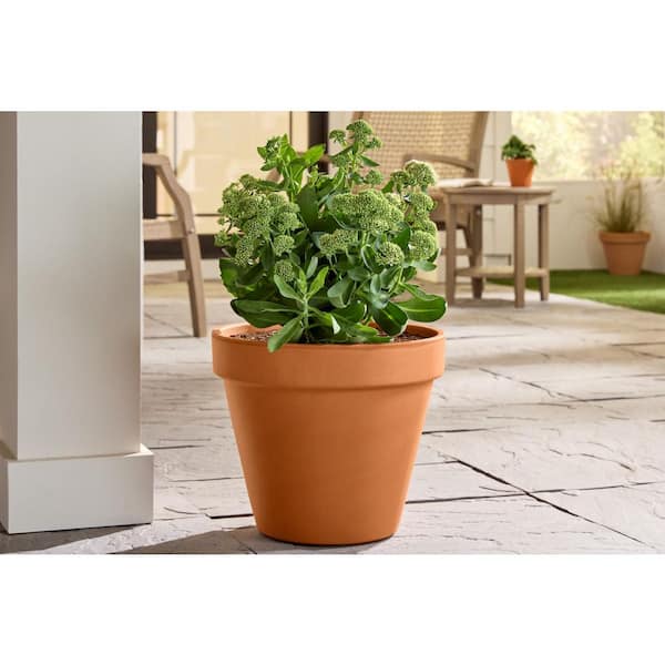 Large Terracotta Planter with Drainage Hole (15.5 in. L x 15.5 in. W x 13.5 in. H)