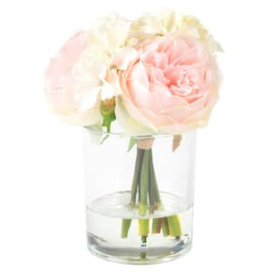 YIYIBYUS 5 .9 in. Pink Artificial Silk Rose Flower Bouquet Table  Centerpieces 10Pcs JJOUSJ8XWDZJ8 - The Home Depot