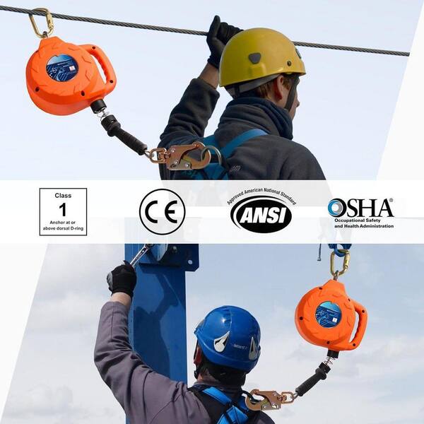 KIWDZFU 30 ft. Retractable Fall Arrest Lanyard Self-Retracting