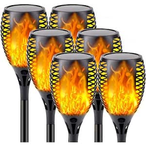 Super Larger Size Solar Flame Torch, Extra-Bright Solar Outdoor Lights (6-Pack)