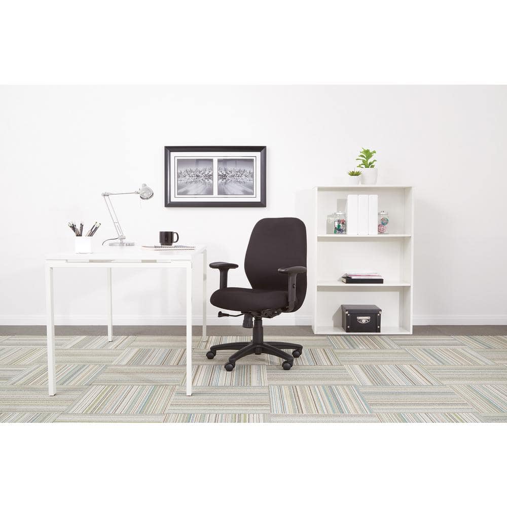 Black Fabric Executive Desk Chair with Adjustable Arms