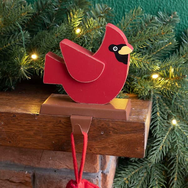 Cardinal Star Christmas Ornament Tree Decorations Corrugated Metal and Wood 