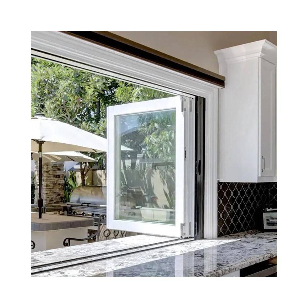 Petraki & Co. 60 in. W x 48 in. H Left-Handed Outswing White Aluminum ...