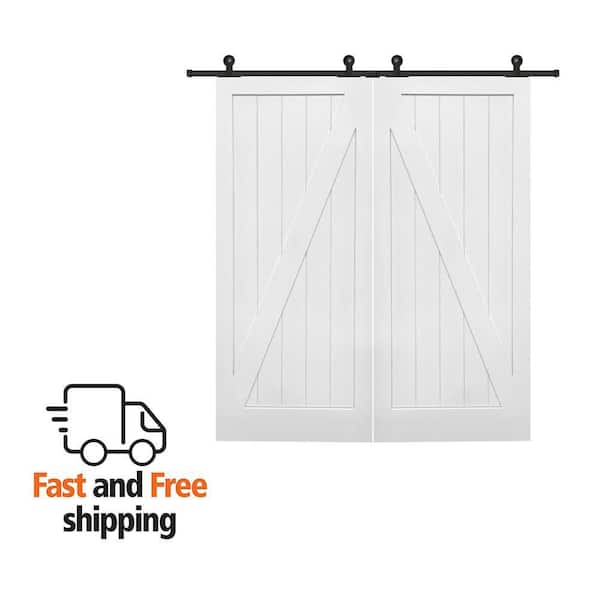 MMI DOOR 72 in. x 84 in. Primed Z-Plank MDF Sliding Barn Door with