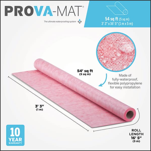 36 in. W x 197.04 in. L Roll Prova-Mat Shower Kit Waterproofing Membrane
