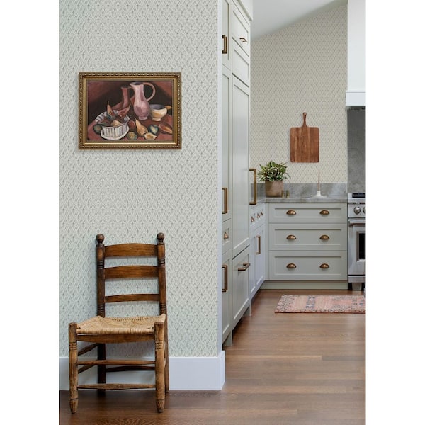 Tillie Sage Diamond Floral Wallpaper