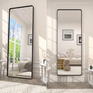 65 in. W x 22 in. H Rectangular Aluminum Alloy Framed and Tempered Glass Wall Bathroom Vanity Mirror in Matte Black