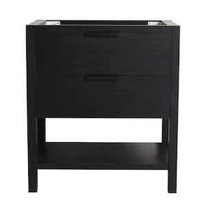 29.13 in. W x 17.91 in. D x 32.68 in. H Single Sink Freestanding Bath Vanity Cabinet without Top in Black