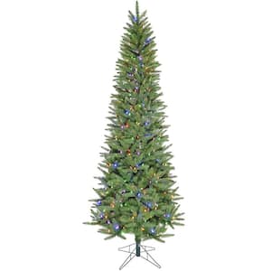 7.5 ft. Pre-Lit Winter Falls Slim-Silhouette Artificial Christmas Tree with Multi-Color LED Lights and EZ Connect