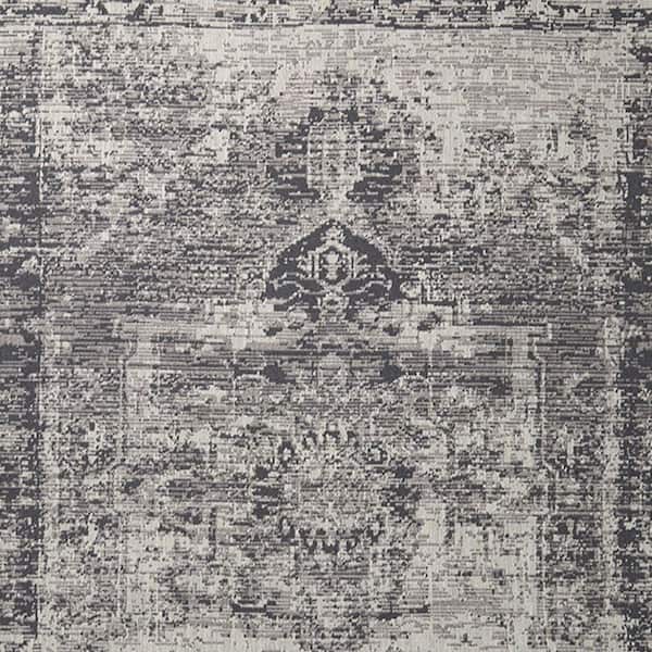 9 ft. x 12 ft. Gray, Charcoal Moroccan Washable Area Rug