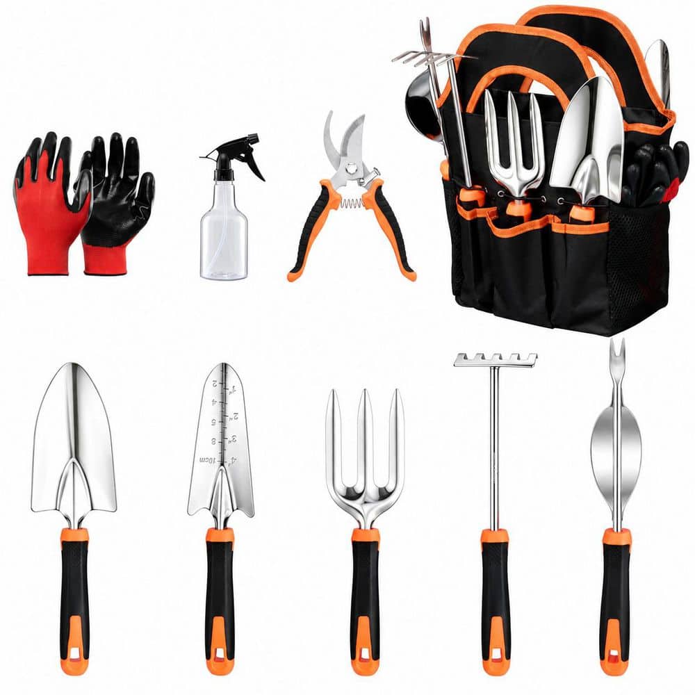 9-Piece Heavy Duty Stainless Steel Garden Tool Set with Storage Bag, Rust Resistant Gardening Hand Tools price history on PriceWatchPro