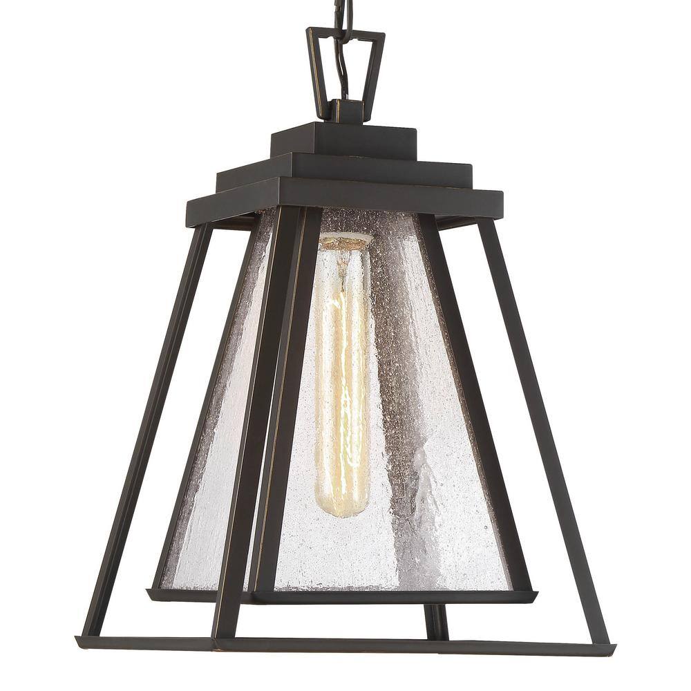 Dakota Bronze Mini Pendant Light with Clear Seeded Glass