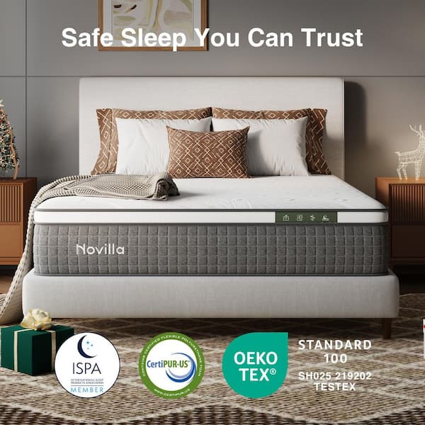 Full Medium Firm Hybrid Gel Memory Foam 12 in. Mattresses, Cooling and Support