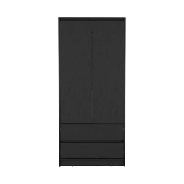 Black 2 drawer 32 in. Dresser with Mirror