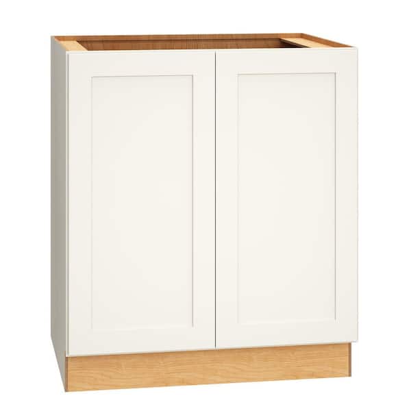 QuickShip Cottage 30 in. W x 24 in. D x 34.5 in. H Assembled Plywood Full Height Door Base Kitchen Cabinet in White