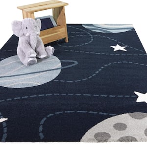 Astrid Navy 4 ft. x 6 ft. space Area Rug