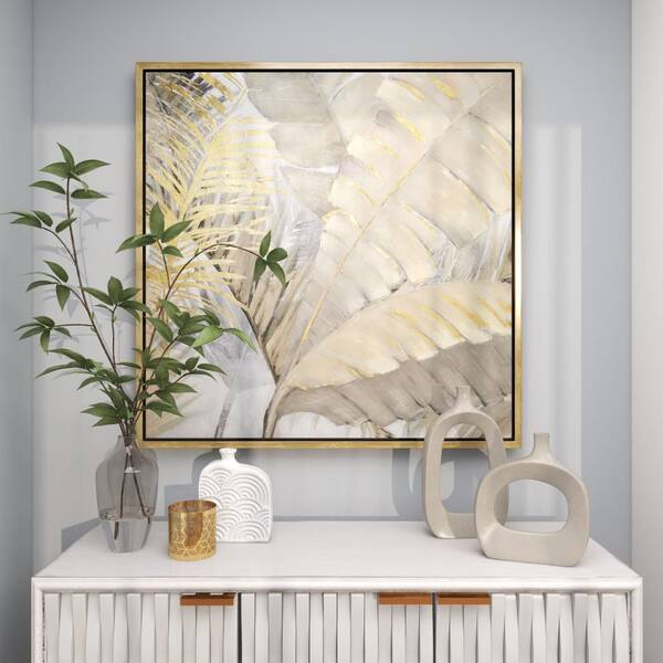 CosmoLiving by Cosmopolitan 1- Panel Leaf Palm Framed Wall Art
