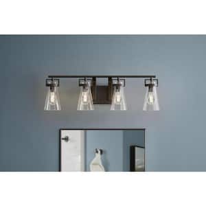 Home Decorators Collection Clermont 22 in. 3-Light Matte Black Bathroom ...