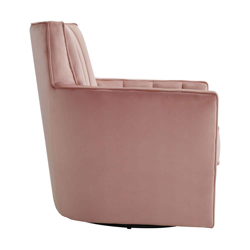 Blush Velvet Contemporary 30" Swivel Accent Chair