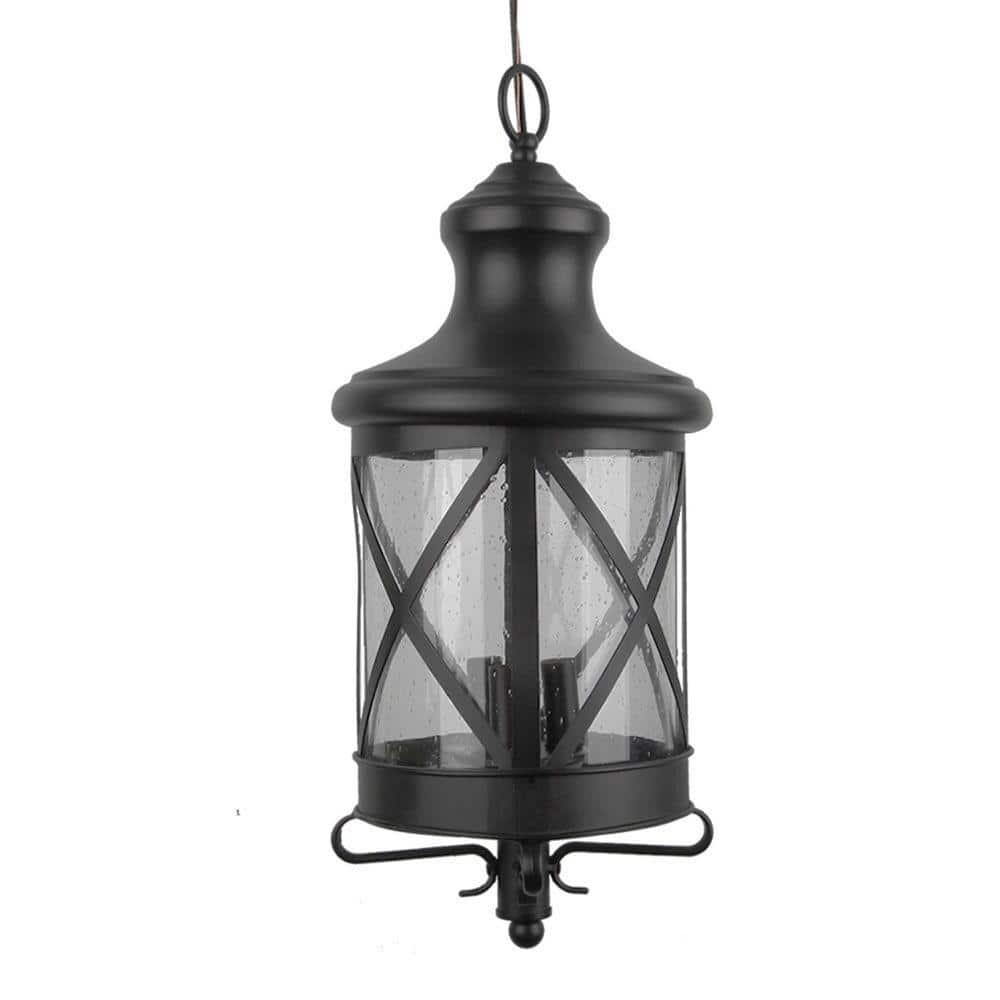 Taysom Black 3-Light Outdoor Hanging Lantern EL543MH-BL - The Home Depot