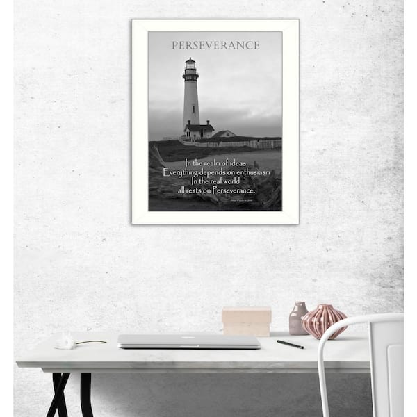 Unbranded 14 in. x 18 in. "Perseverance" by Trendy Decor 4U Printed Framed Wall Art