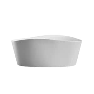 Grasse 67 in. Acrylic Flatbottom Non-Whirlpool Freestanding Bathtub in Glossy White