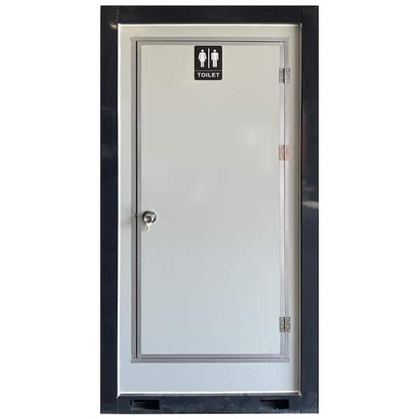 CALHOME 3.5 ft. W x 3.5 ft. D Metal Portable Shed with Single Stall Flushing Restroom and Sink (12 sq. ft.)