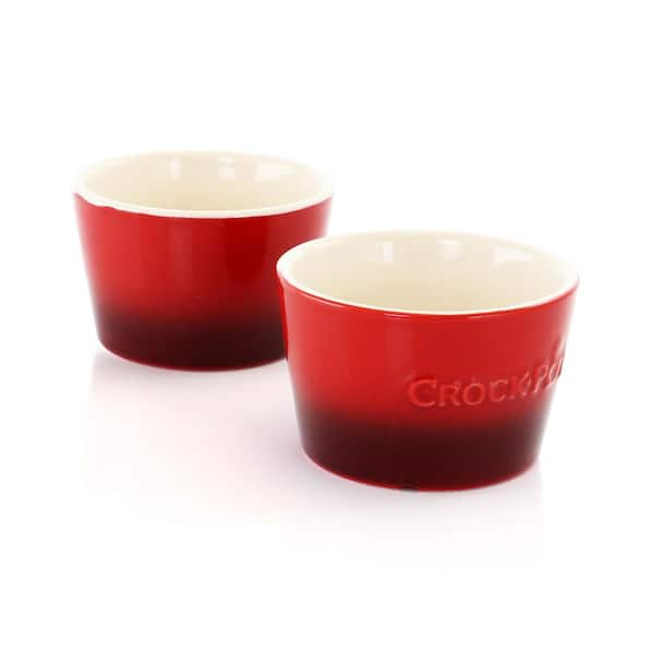 2 Piece 8 Ounce Stoneware Ramekin Set in Red
