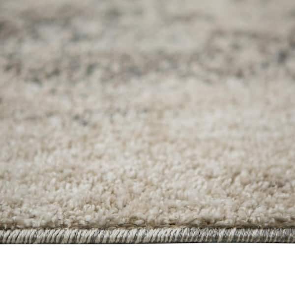 Yasmin 9 x 12 Gray/Beige Abstract Pattern Area Rug for High Traffic Living Room Dining Room Bedroom