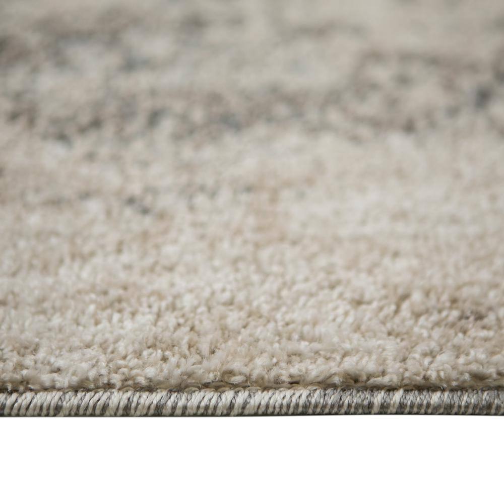 Elysian Abstract Gray and Beige Easy-Care Synthetic Area Rug 5' x 7'