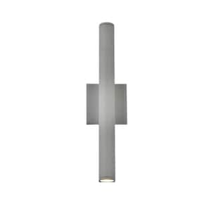 Timeless Home 1-Light Rectangular Silver LED Outdoor Wall Sconce