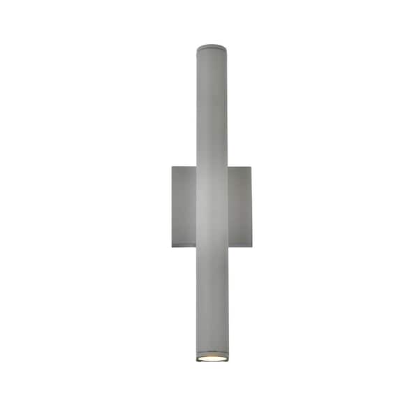 Unbranded Timeless Home 1-Light Rectangular Silver LED Outdoor Wall Sconce