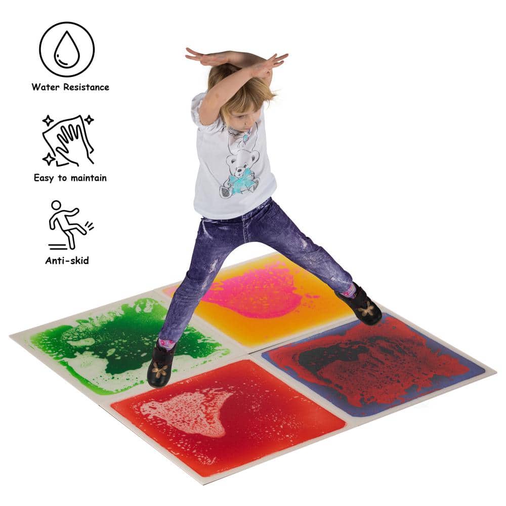 19.5'' Multicolor Sensory Liquid Gel Floor Tiles for Kids