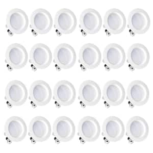 4 in. 4000K Integrated LED Cool White Retrofit Recessed Trim Light Kit 9-Watt 750 Lumens, Dimmable, Wet Rated (24-Pack)