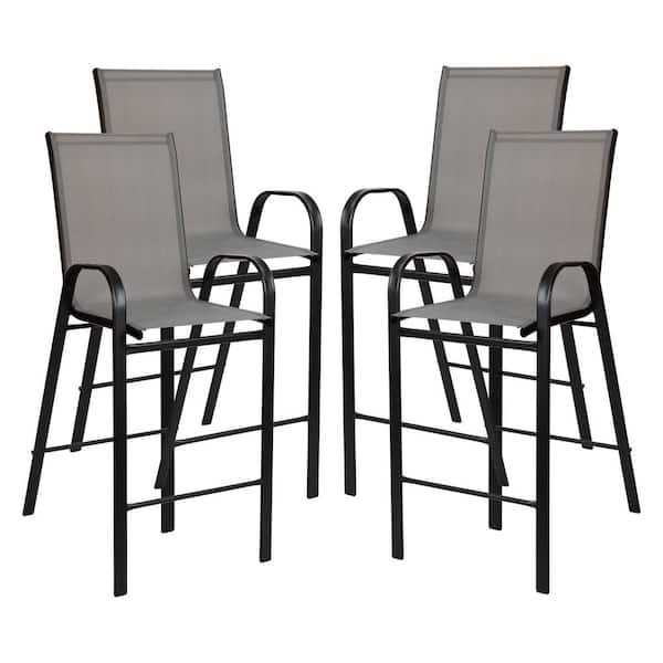 Carnegy Avenue Metal Outdoor Bar Stools (4-Pack)