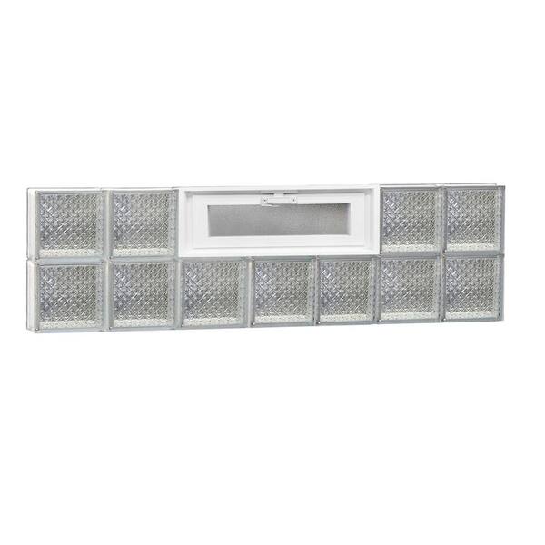 Clearly Secure 40.125 in. x 11.5 in. x 3.125 in. Frameless Diamond Pattern Vented Glass Block Window