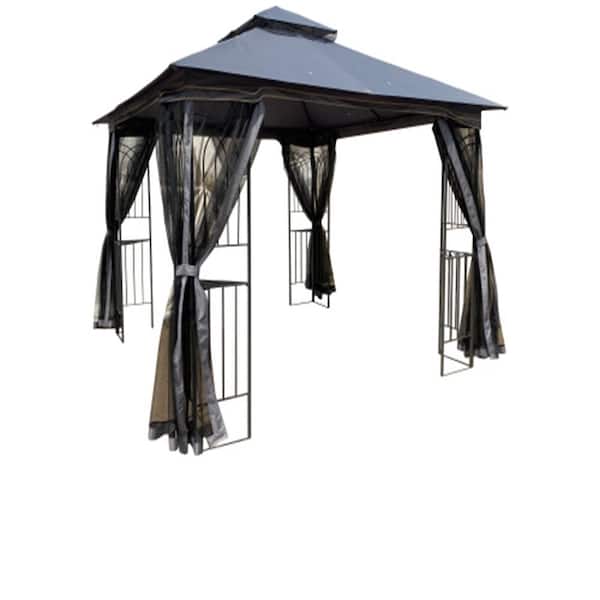 OLUMAT 13 ft. x 10 ft. Outdoor Patio Gazebo Replacement Canopy in Gray