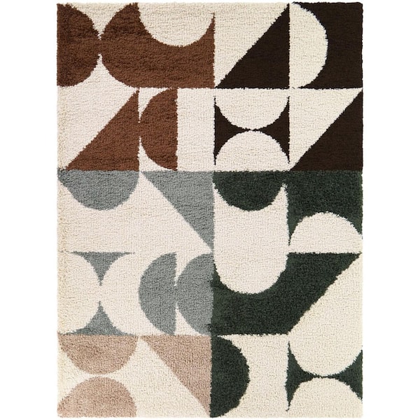 Bellanca Cream 7 ft. 10 in. x 10 ft. Geometric Area Rug