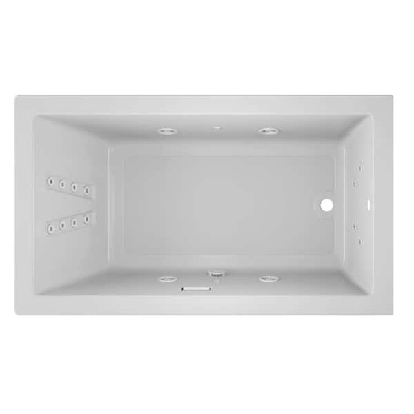 JACUZZI SOLNA 72 in. x 42 in. Rectangular Whirlpool Bathtub with Right Drain in White