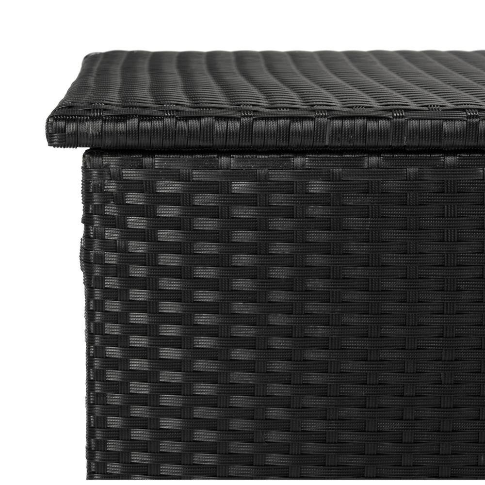 Cosima 53 Inch Black PE Rattan Outdoor Storage Box