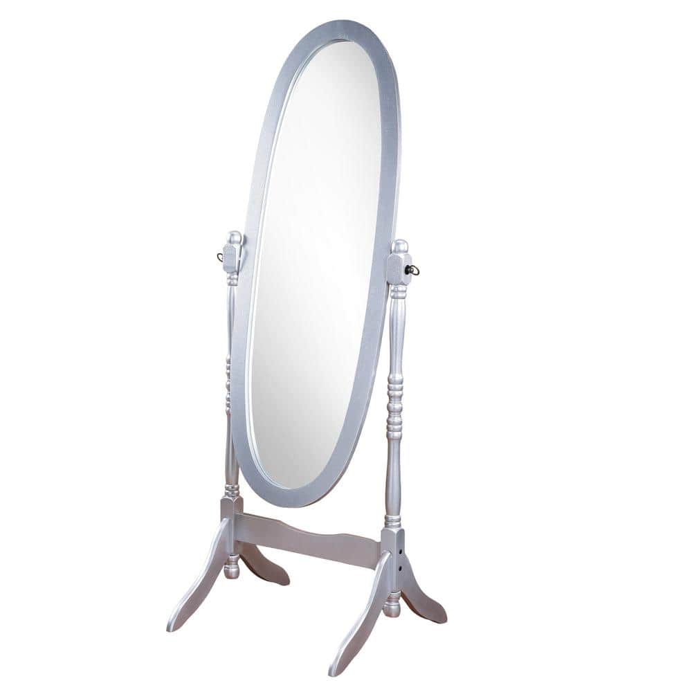 Traditional Queen Anna Style Silver 22.5 in. W x 59.25 in. H Oval Wood Full