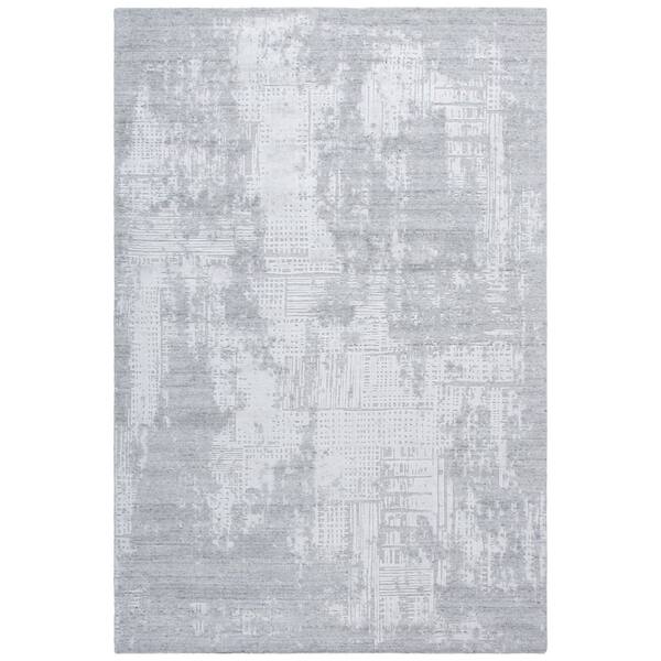 Mirage 6 ft. x 9 ft. Silver/Gray Distressed Abstract Area Rug