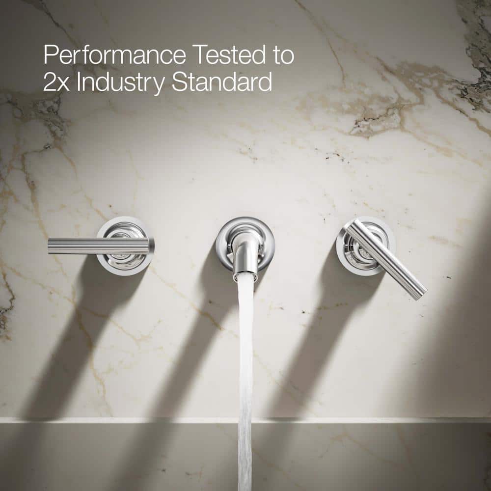 Purist Polished Chrome Double Handle Wall-Mounted Bathroom Faucet