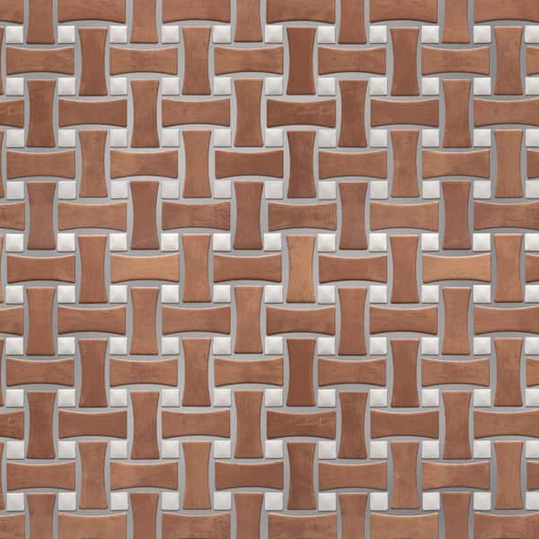 Sentier des Cotto Dog Bone Bsktwv with White Dot 10 in. x 10 in. Porcelain Floor and Wall Mosaic Tile (7.1 sq. ft./Case)