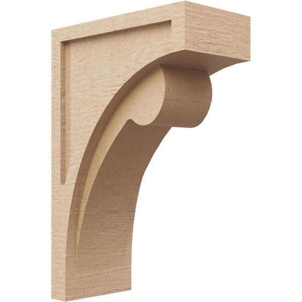 Ekena Millwork 7-in. x 14-in. x 21-in. Series 2 Classic Viola Rough Cedar Woodgrain Timberthane Polyurethane Corbel, Primed Tan