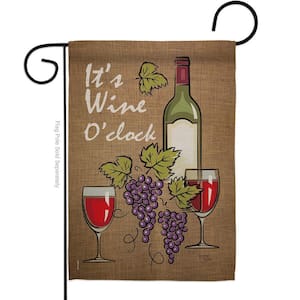 13 in. x 18.5 in. It's Wine Garden Flag Double-Sided Beverages Decorative Vertical Flags