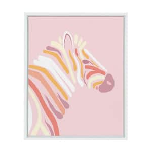 Sylvie "DV 19 71 Zebra Pink" by Dominique Vari Framed Canvas Wall Art 18 in. x 24 in.