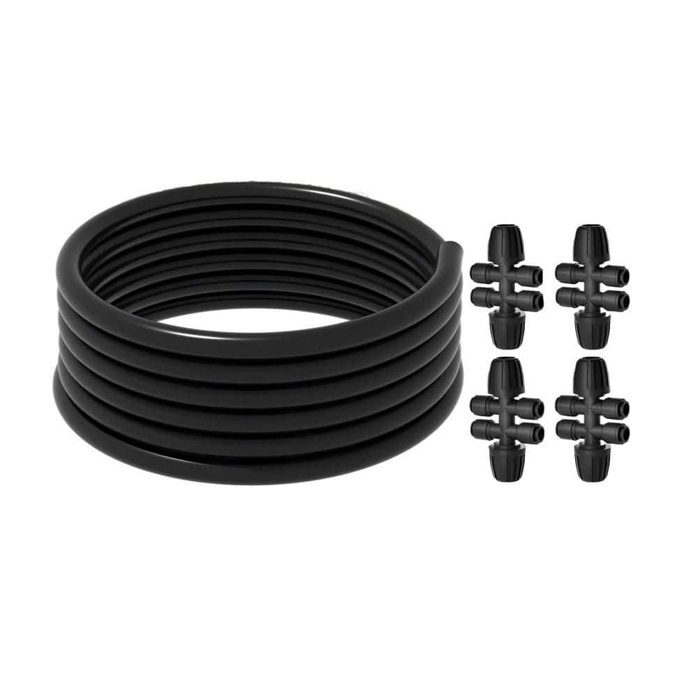 50 ft. 1/2 Inch Drip Irrigation Tubing Kit, Garden Landscape Watering System with Quick Connectors and 4 Way Connector price history on PriceWatchPro